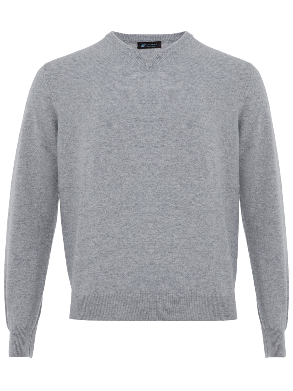 Colombo Elegant Grey Cashmere V-Neck Sweater