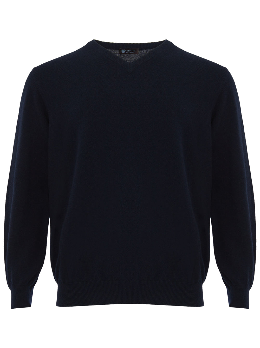 Colombo Navy Blue V-Neck Cashmere Sweater