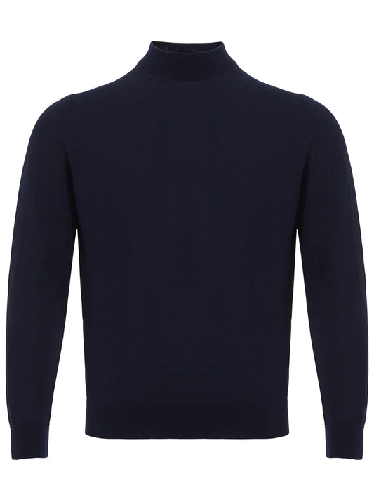 Colombo Elegant Navy Cashmere Silk Blend Sweater