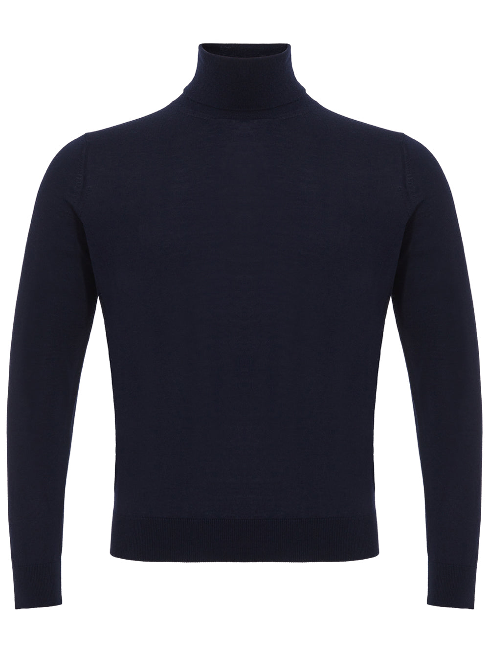 Colombo Navy Cashmere-Silk Blend Turtleneck Sweater