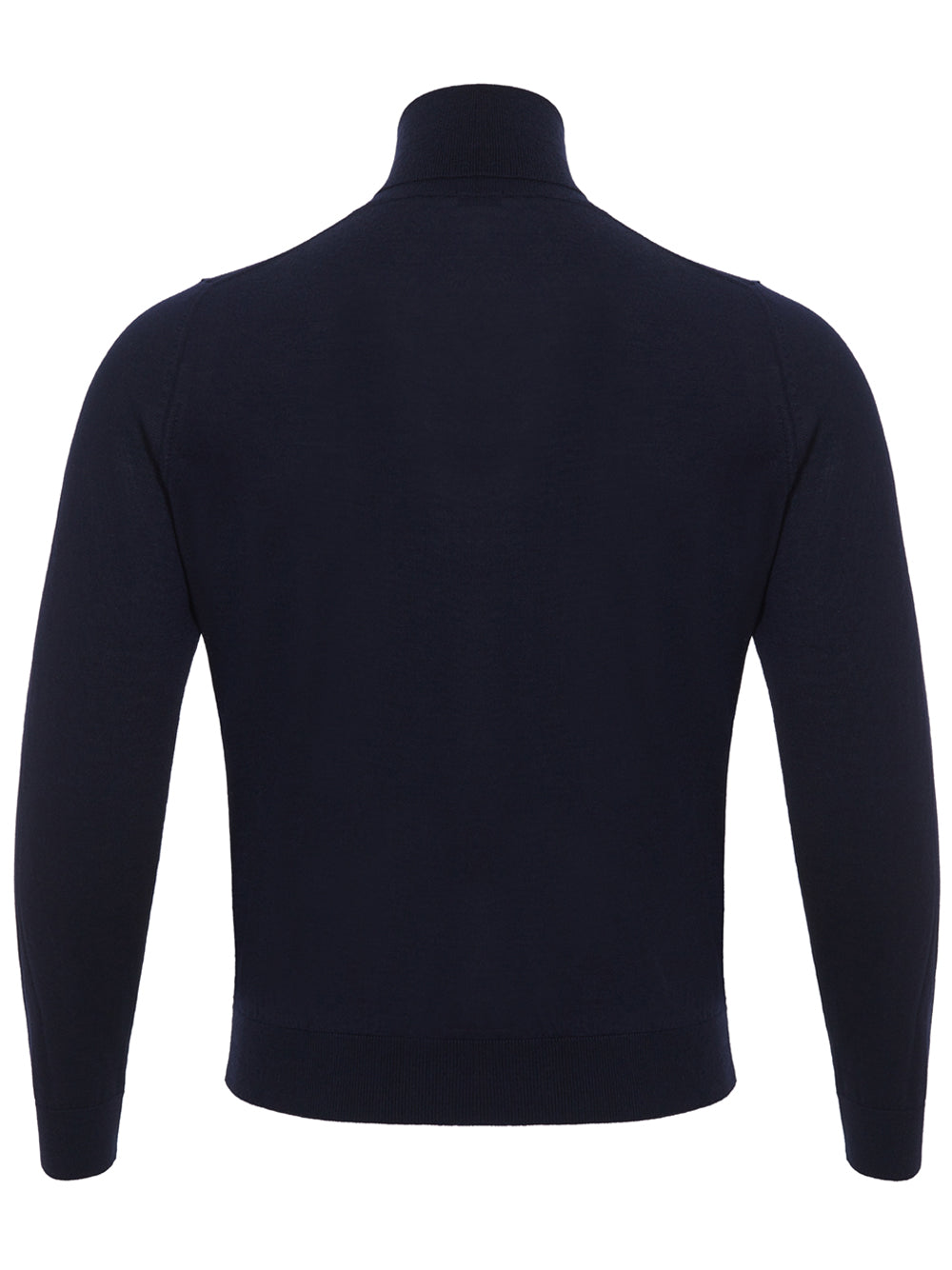 Colombo Navy Cashmere-Silk Blend Turtleneck Sweater