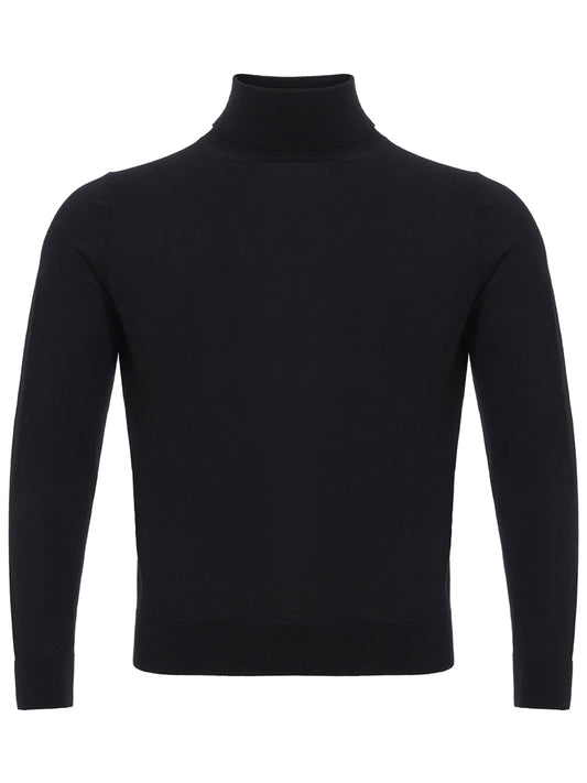 Colombo Elegant Black Cashmere Silk Blend Sweater