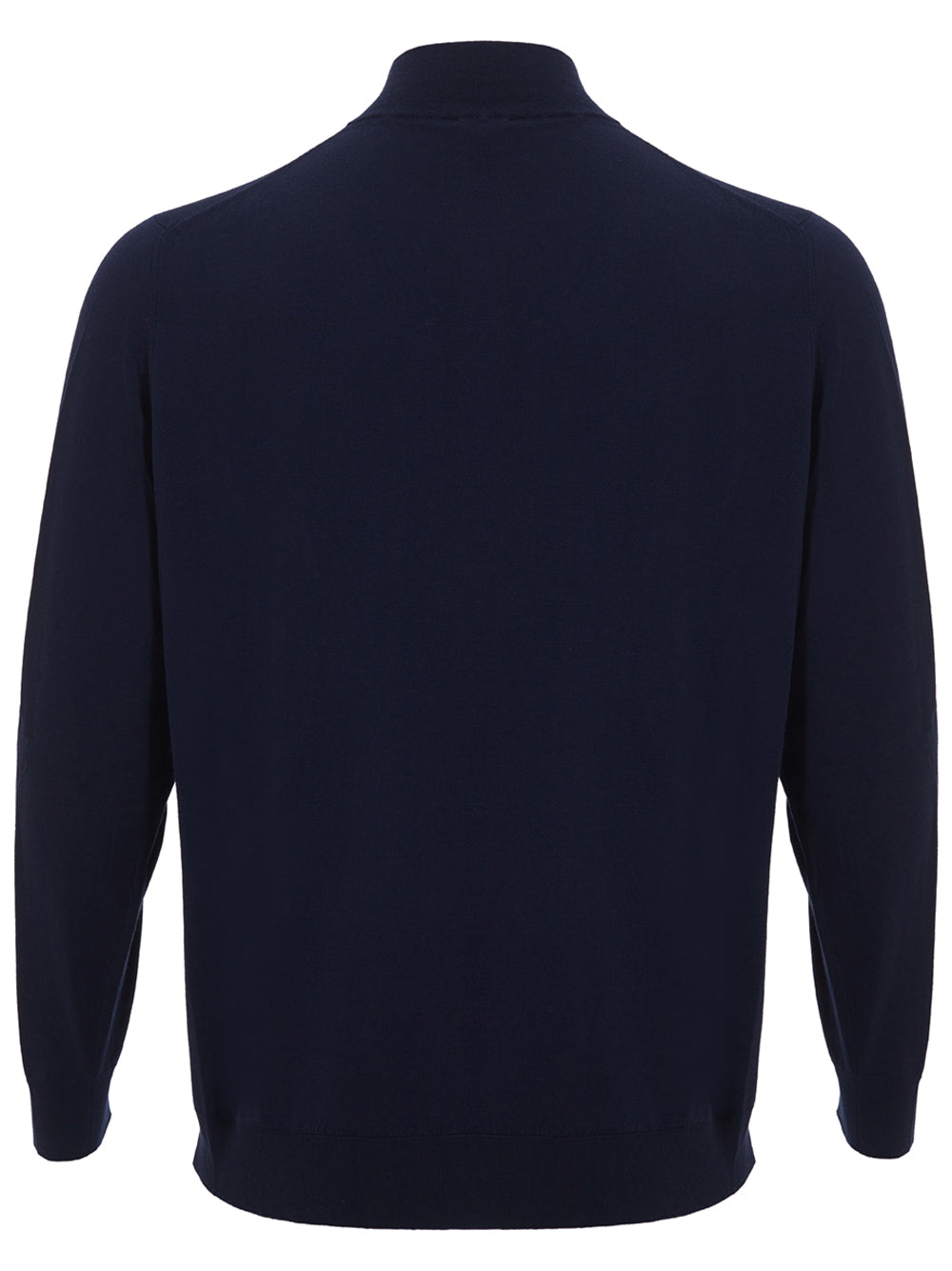 Colombo Elegant Blue Cashmere Sweater with Half Zip