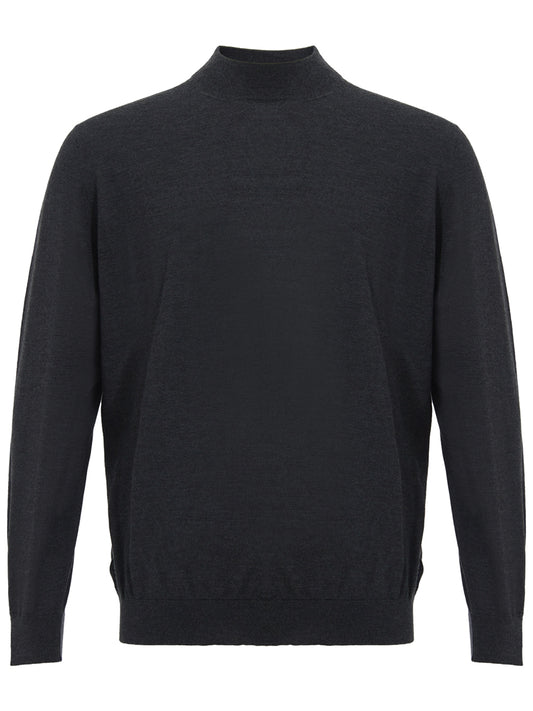 Colombo Elegant Dark Grey Cashmere Silk Sweater