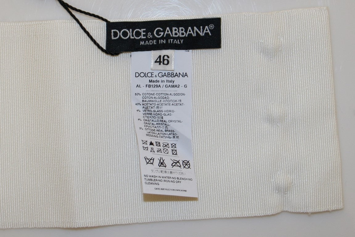 Dolce &Gabbana Wit Crystal Brass Wide Waist Runway Belt