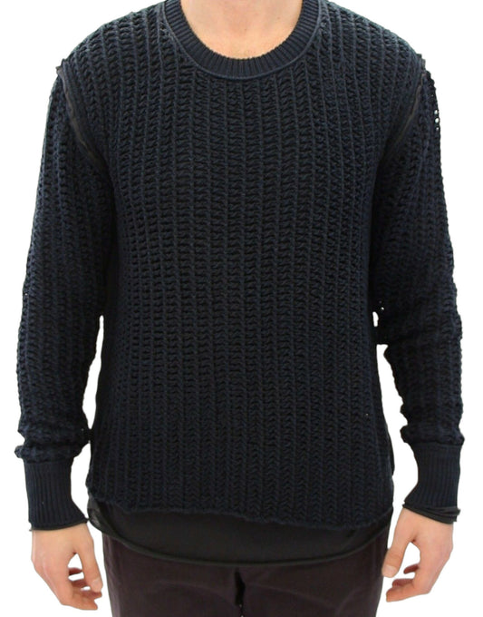 Dolce & Gabbana Blue Runway Netz Pullover Netted Sweater