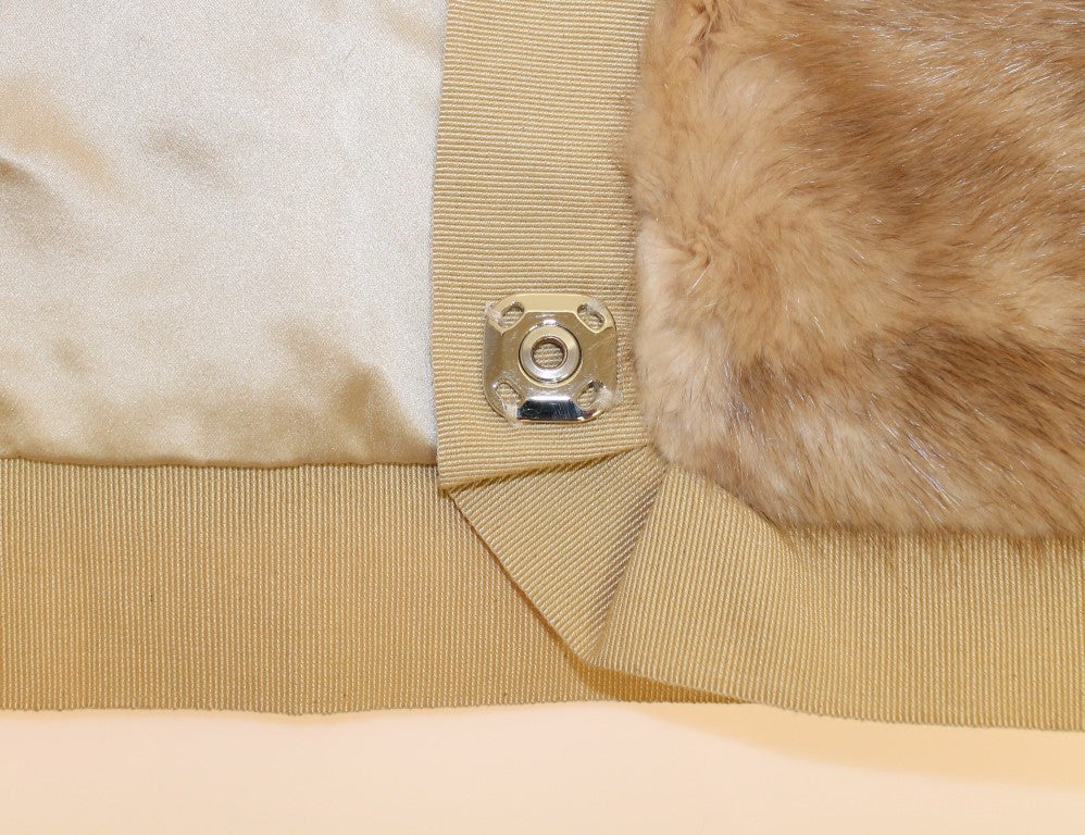 Dolce &Gabbana Beige MINK Fur Sjaal Foulard Hals Wrap