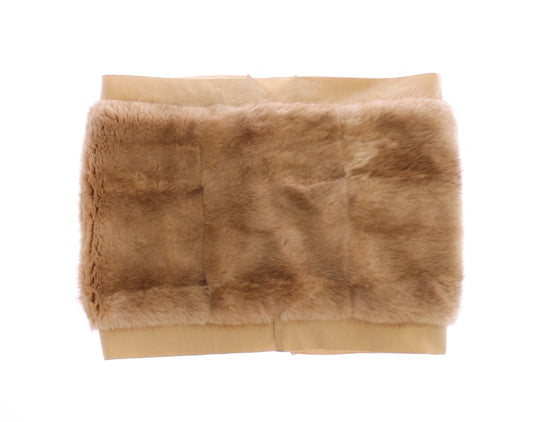 Dolce &Gabbana Beige MINK Fur Sjaal Foulard Hals Wrap