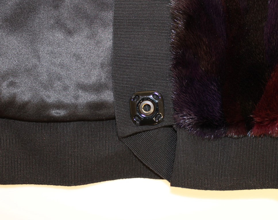 Dolce &Gabbana Paars MINK Bont Sjaal Foulard Hals Wrap