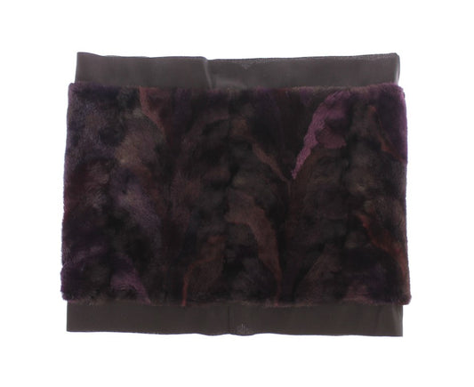 Dolce &Gabbana Paars MINK Bont Sjaal Foulard Hals Wrap