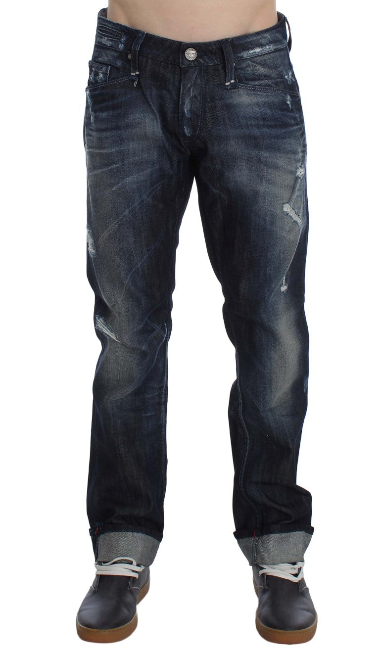 Acht Elegant Regular Straight Fit Blue Jeans