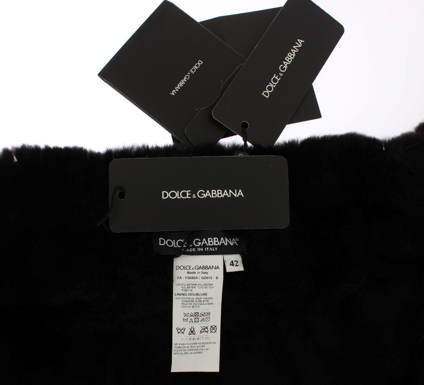 Dolce &Gabbana Zilveren Pailletten Bloemen Wezel Bont Schouder sjaal Wrap