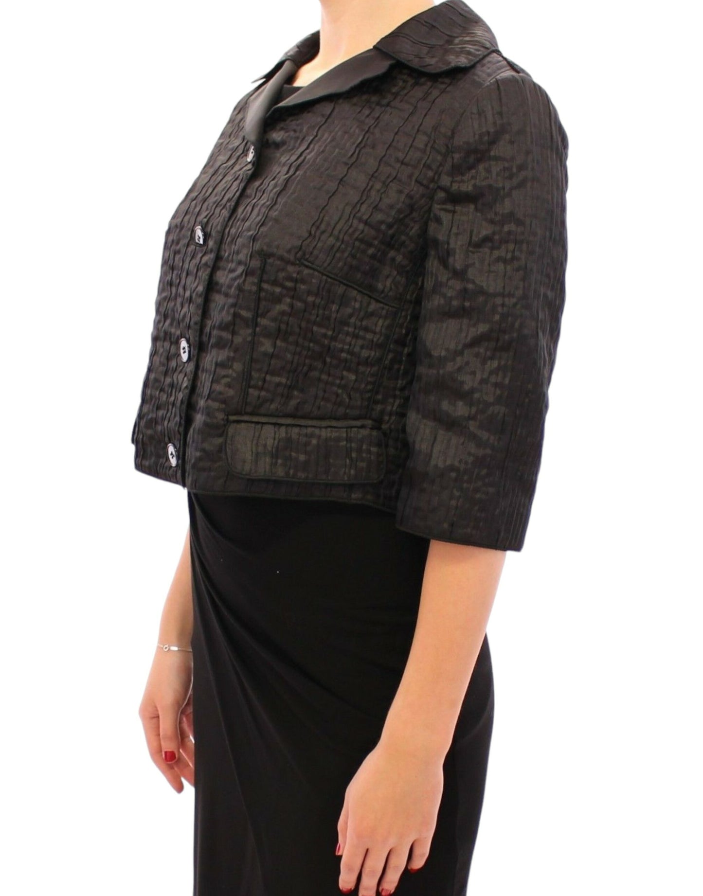 Dolce & Gabbana Black Short Bolero Shrug Jacket Coat