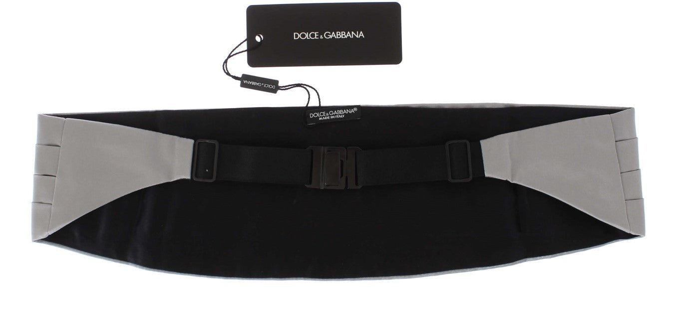 Dolce &Gabbana Silver Wide Belt Zijde Cummerbund