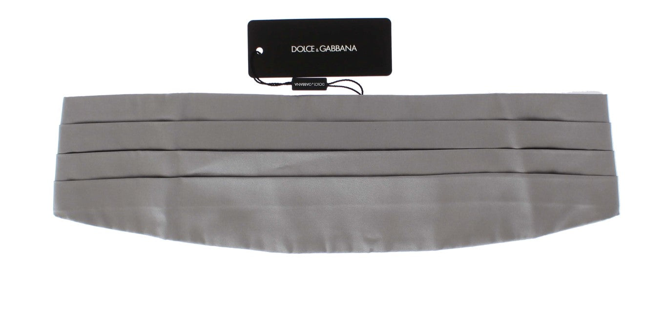 Dolce &Gabbana Silver Wide Belt Zijde Cummerbund