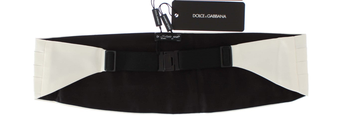 Dolce &Gabbana Witte Brede Riem Zijde Cummerbund