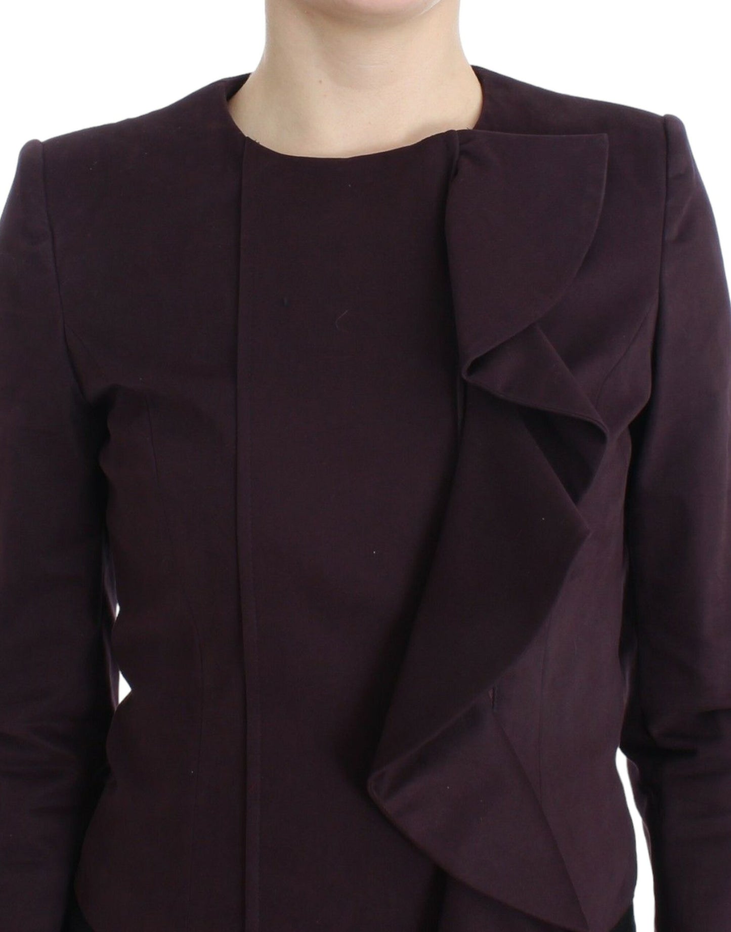 GF Ferre Purple Ruched Jacket Coat Blazer Short