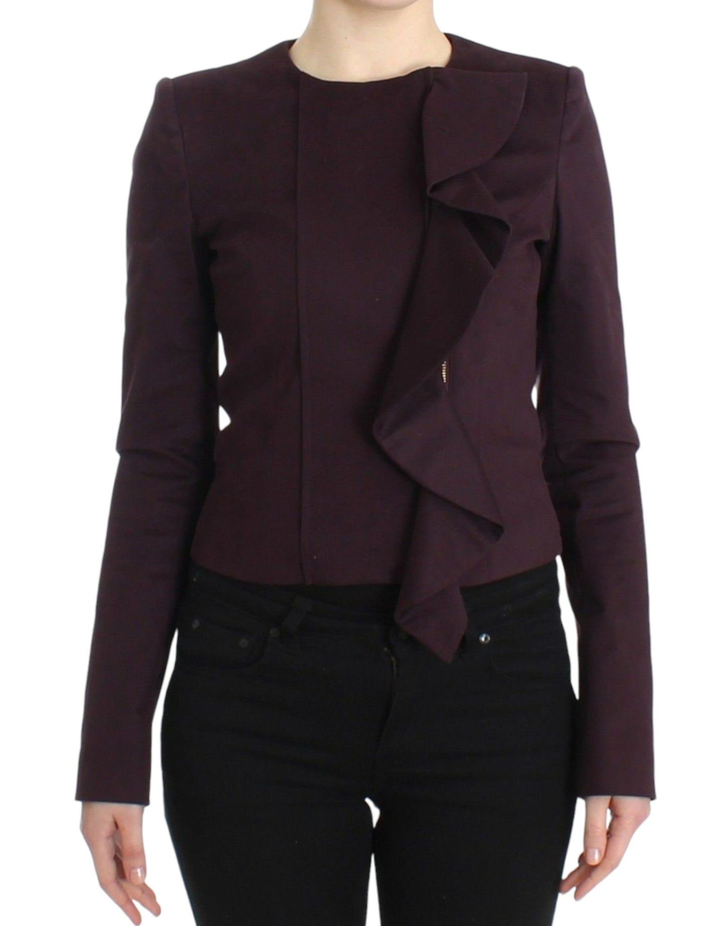 GF Ferre Purple Ruched Jacket Coat Blazer Short