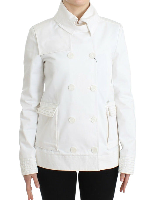 GF Ferre White Double Breasted Jacket Coat Blazer