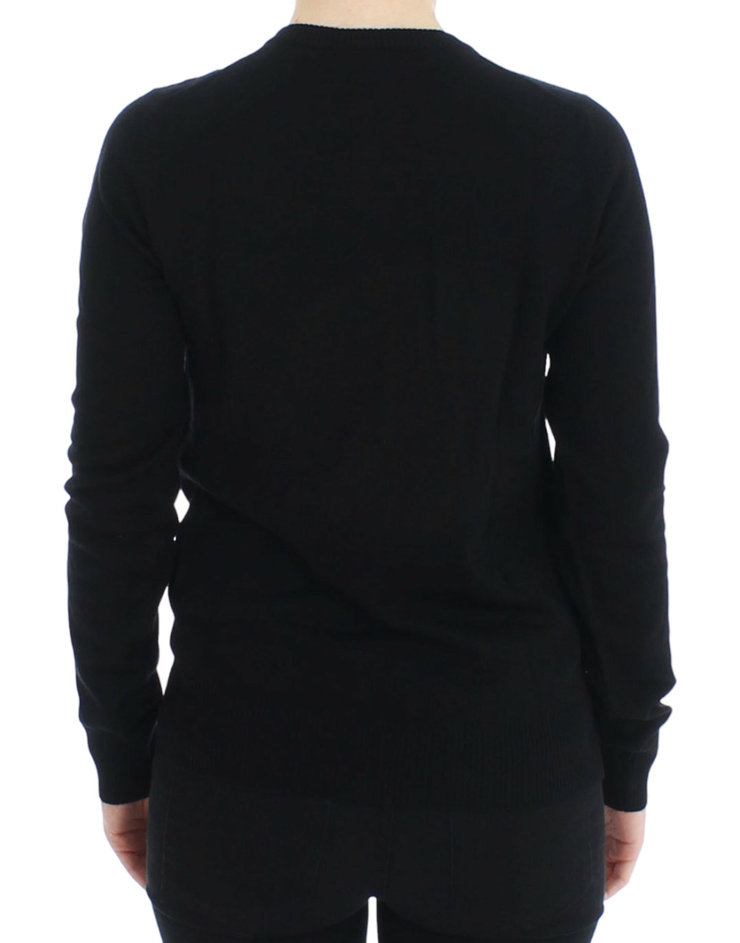 Dolce & Gabbana Black Wool Button Cardigan Sweater Top