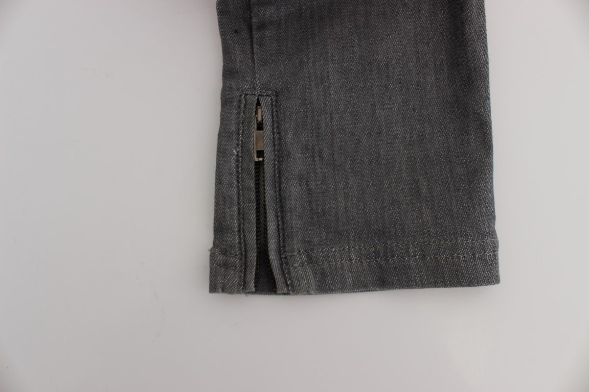 Costume National Chic Gray Slim-Fit Designer Jeans