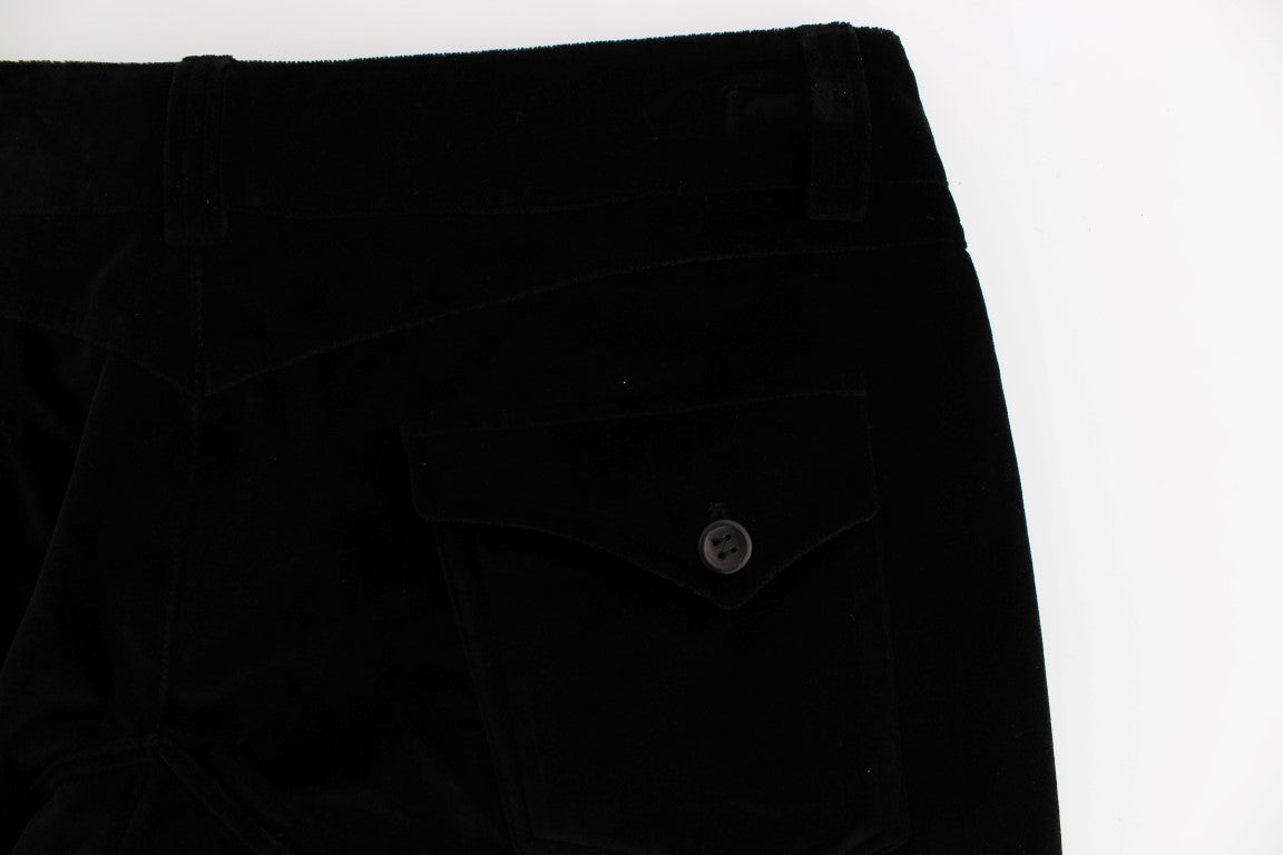 Ermanno Scervino Chic Black Straight Fit Cotton Jeans