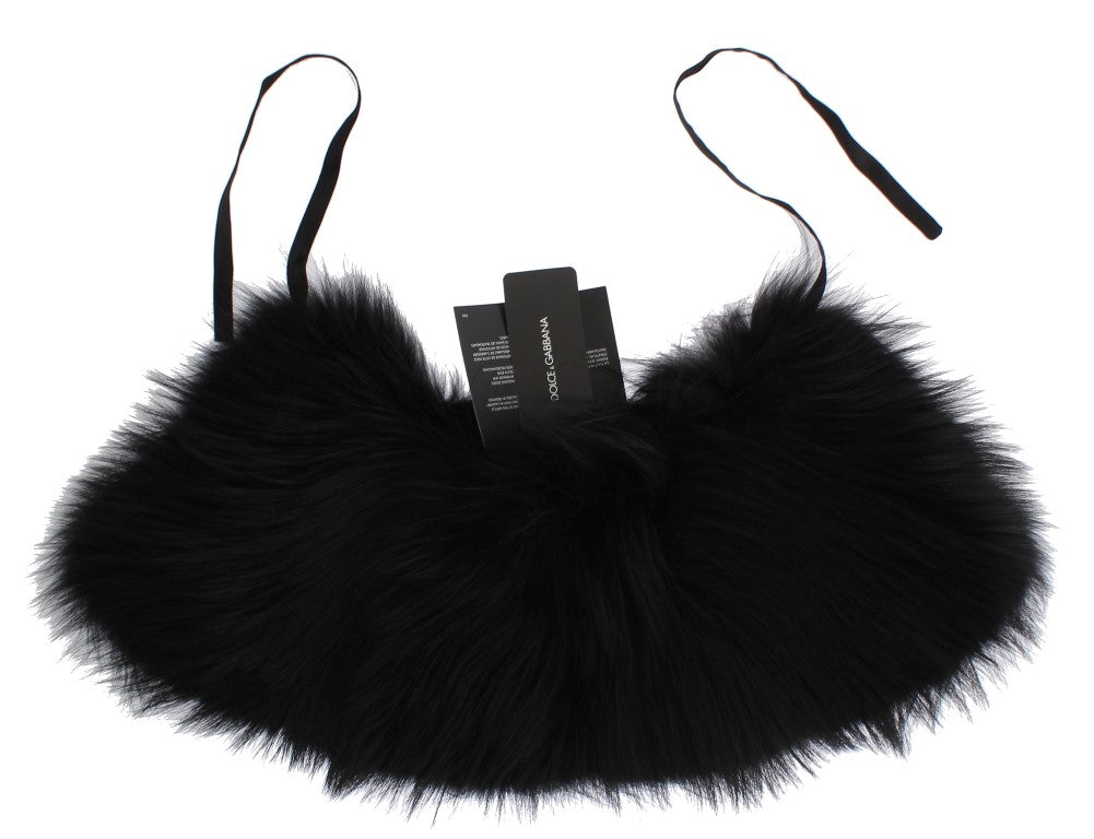 Dolce &Gabbana Black Fox Fur Kraag Sjaal