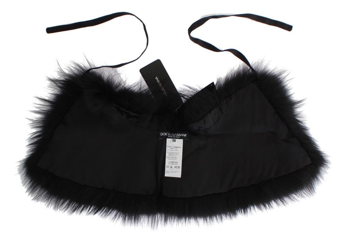 Dolce &Gabbana Black Fox Fur Kraag Sjaal