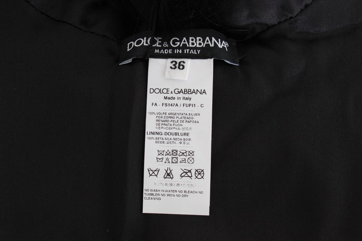 Dolce &Gabbana Black Fox Fur Kraag Sjaal