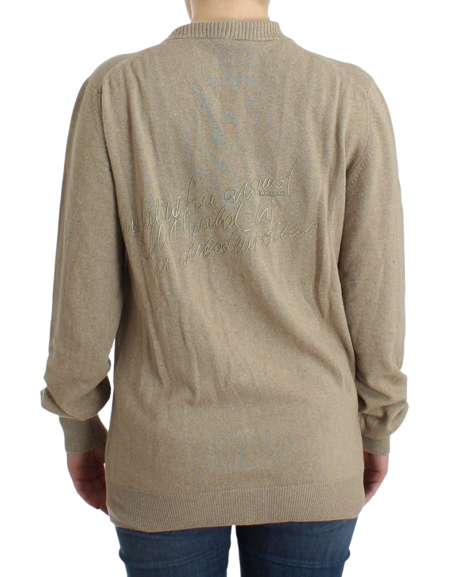 Ermanno Scervino Beige Cardigan Wool Cashmere Sweater Knit