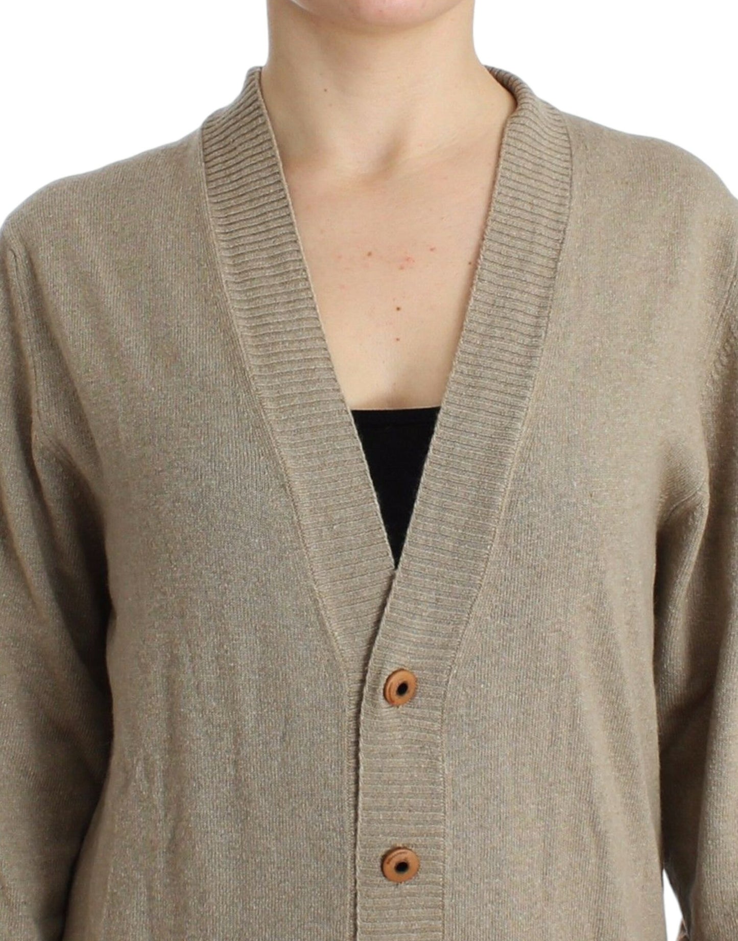 Ermanno Scervino Beige Cardigan Wool Cashmere Sweater Knit