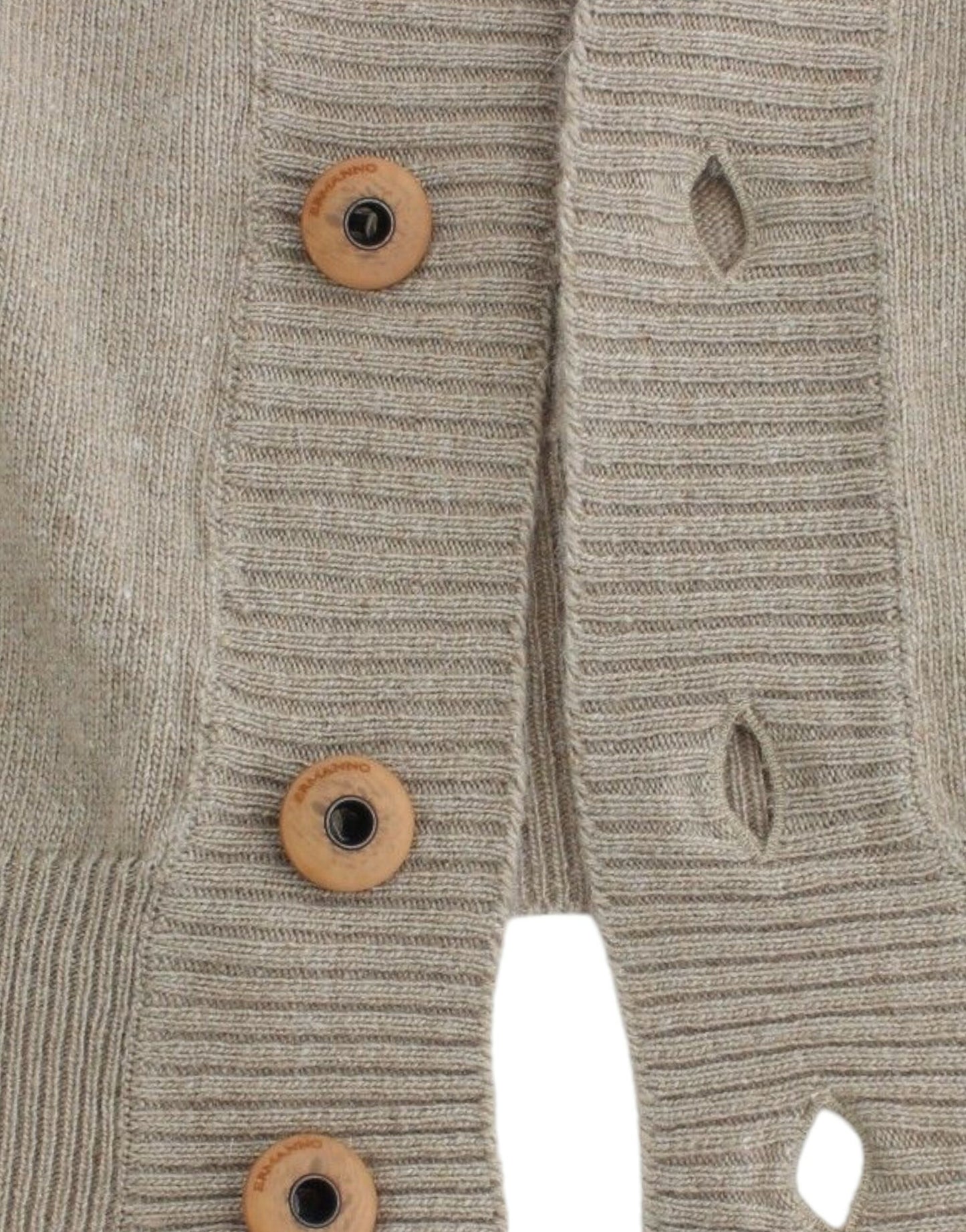 Ermanno Scervino Beige Cardigan Wool Cashmere Sweater Knit