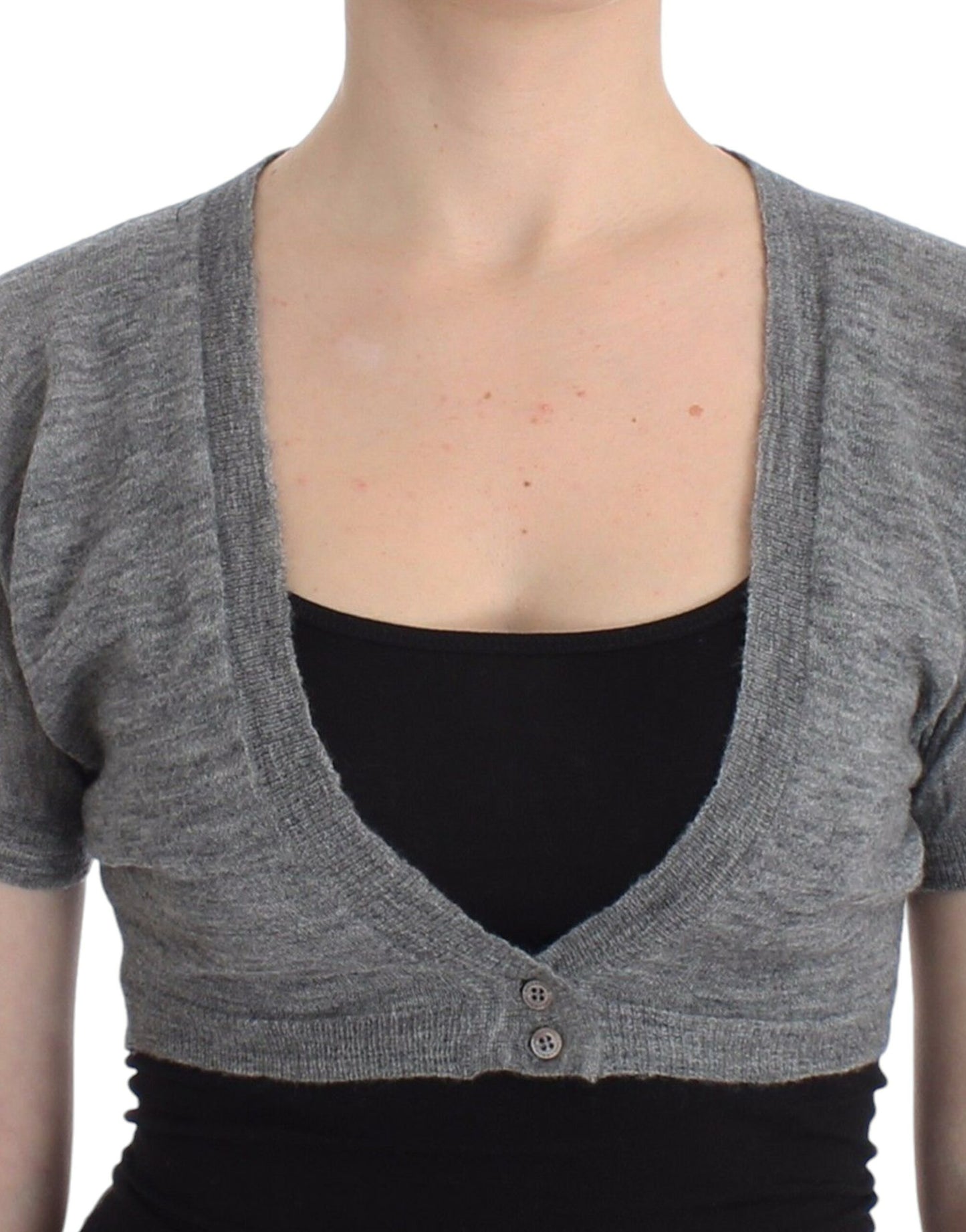 Ermanno Scervino Lingerie Knit Gray Bolero Sweater Cardigan