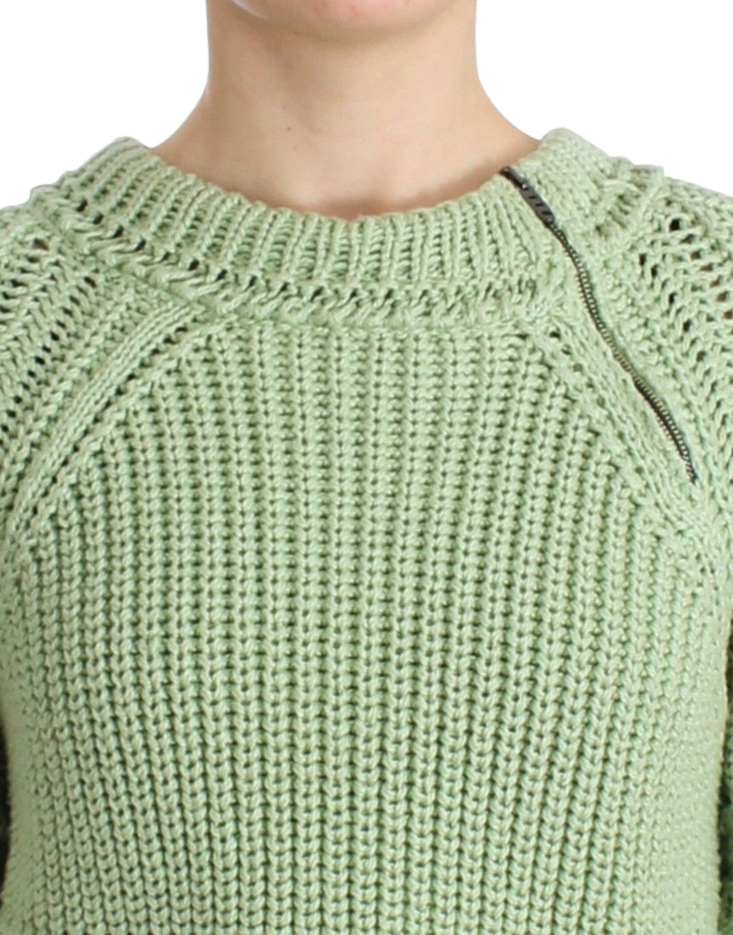 Ermanno Scervino Green Cropped Knit Sweater Knitted Jumper