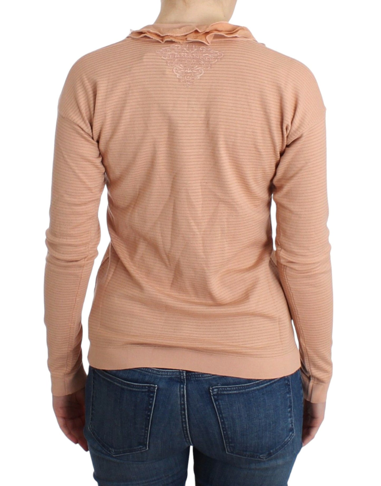 Ermanno Scervino Orange Wool Blend Striped Long Sleeve Top