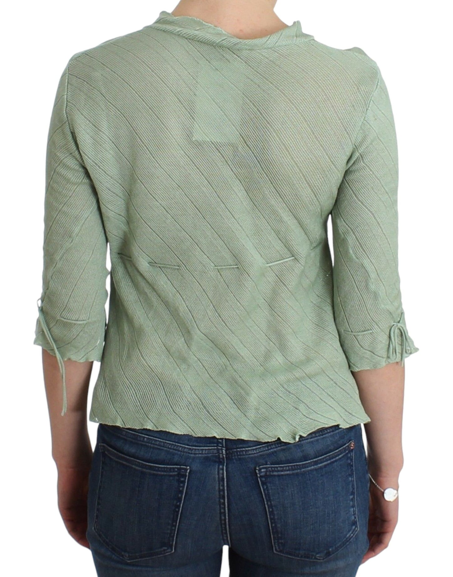 Ermanno Scervino Green Lightweight Knit Sweater Top Blouse