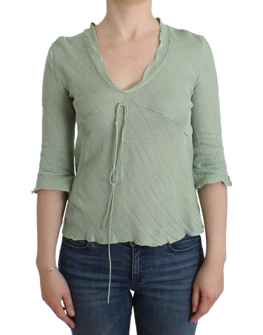 Ermanno Scervino Green Lightweight Knit Sweater Top Blouse