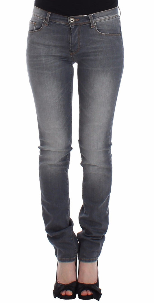 Ermanno Scervino Chic Gray Slim-Fit Skinny Jeans