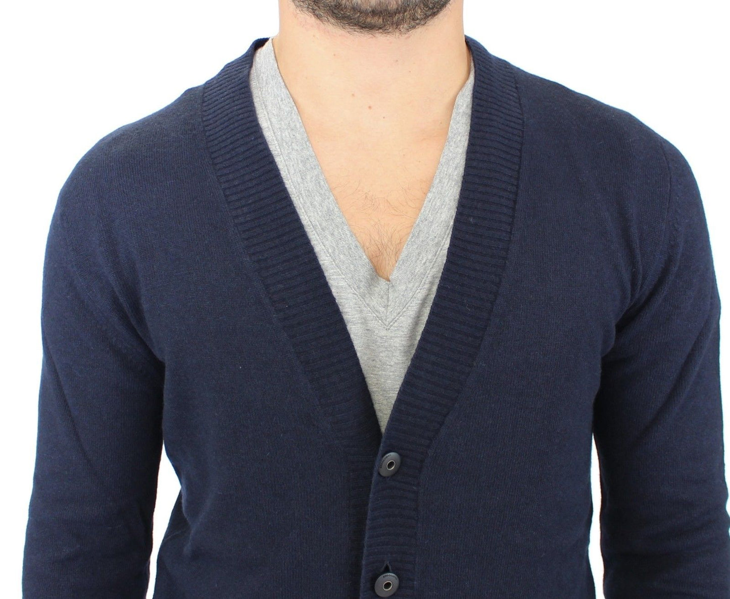 Ermanno Scervino Chic Blue Wool Blend Cardigan Sweater