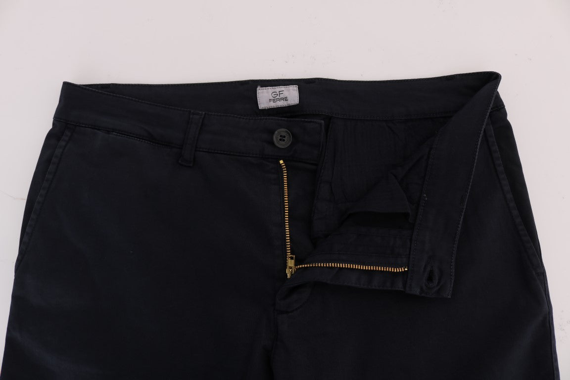 GF Ferre Blue Cotton Stretch Chinos Pants