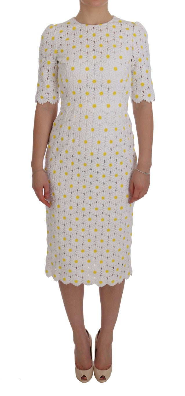 Dolce & Gabbana Sunflower Ricamo Sheath Dress