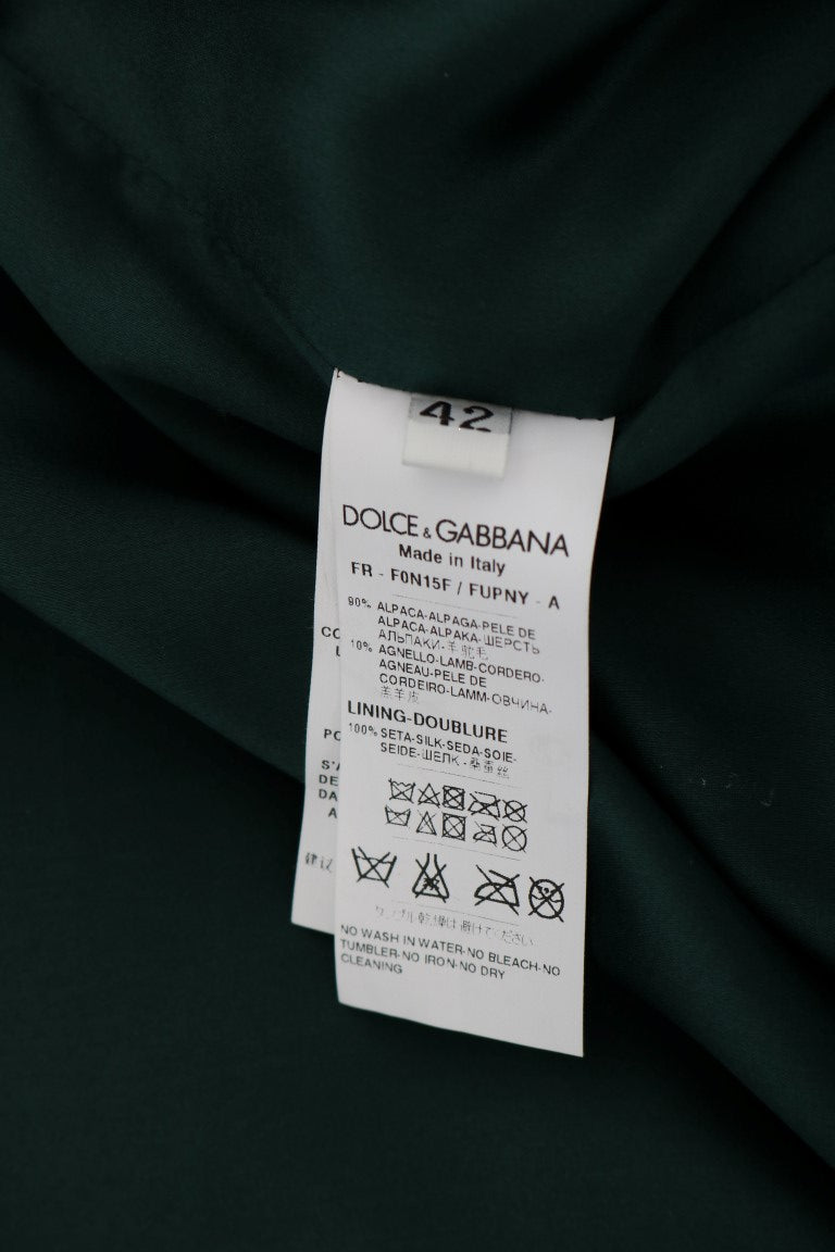 Dolce & Gabbana Exquisite Green Alpaca Fur Long Vest