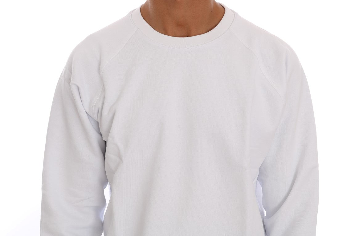 Daniele Alessandrini White Crewneck Cotton Sweater