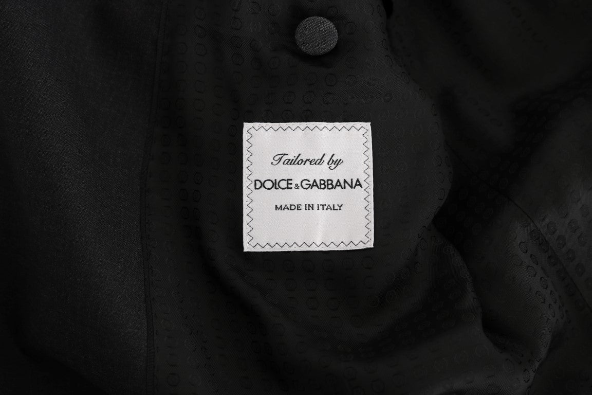 Dolce & Gabbana Elegant Gray Double Breasted Wool Suit