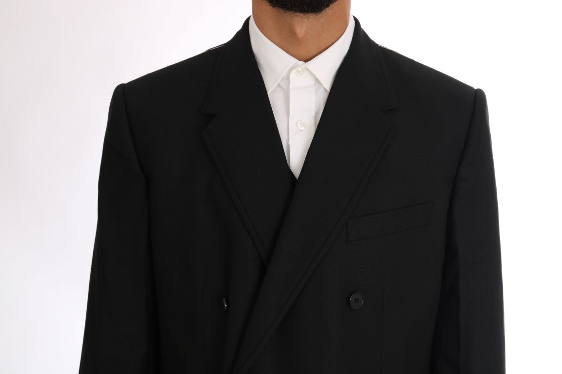 Dolce & Gabbana Elegant Black Wool Three-Piece Suit