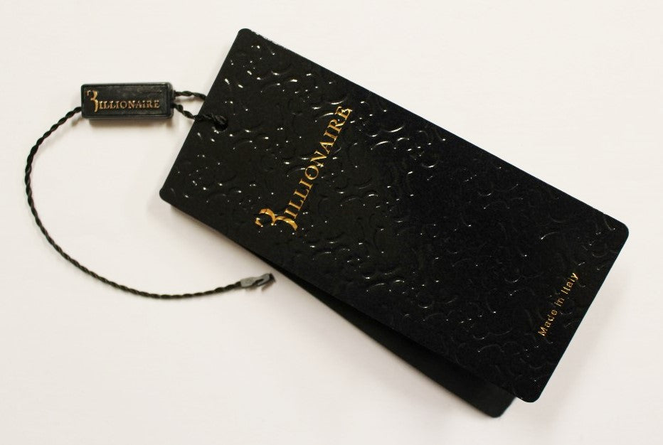 Billionaire Italian Couture Exquisite Black Leather Men's Wallet