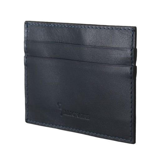 Billionaire Italian Couture Elegant Blue Leather Men's Wallet