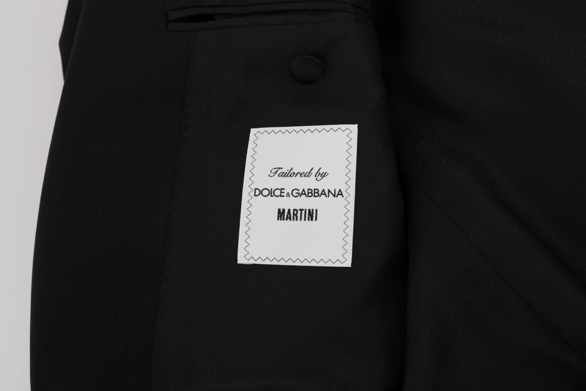 Dolce & Gabbana Elegant Black Three-Piece Suit with Saxophone Embroidery