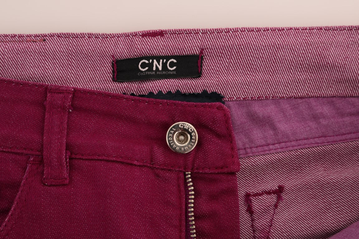 Costume National Elegant Purple Super Slim Jeans