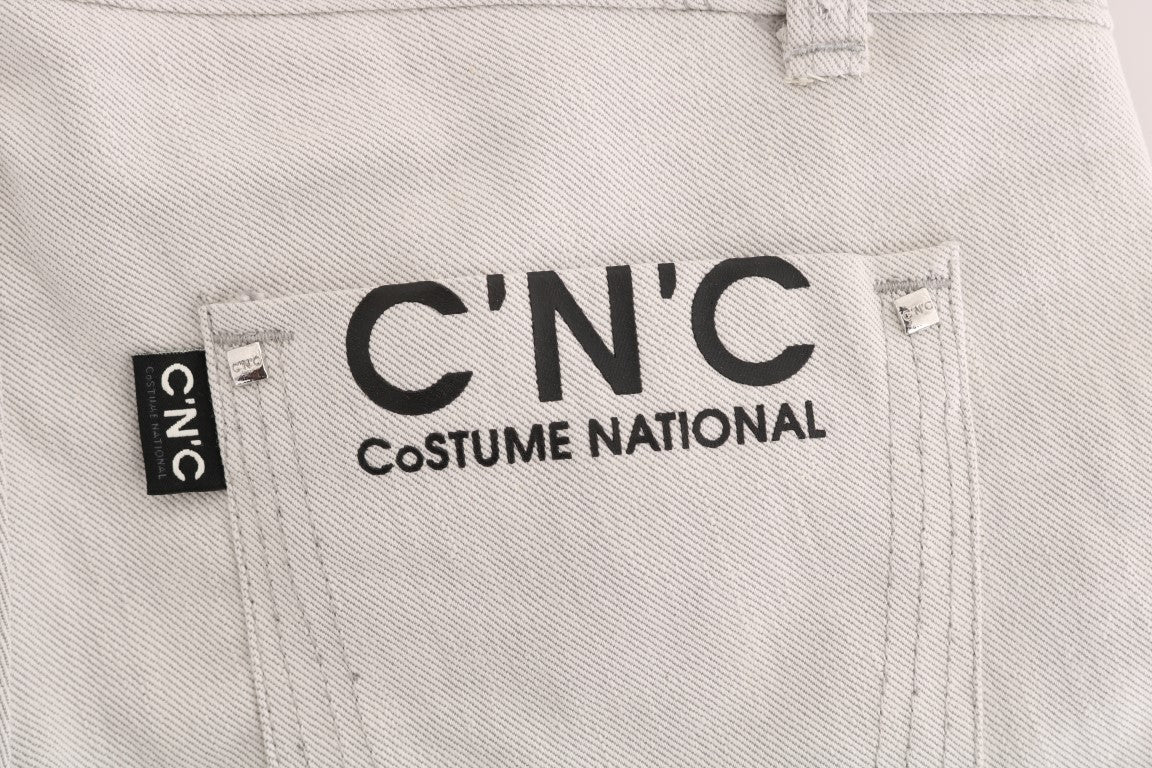 Costume National Chic White Slim-Fit Stretch Jeans